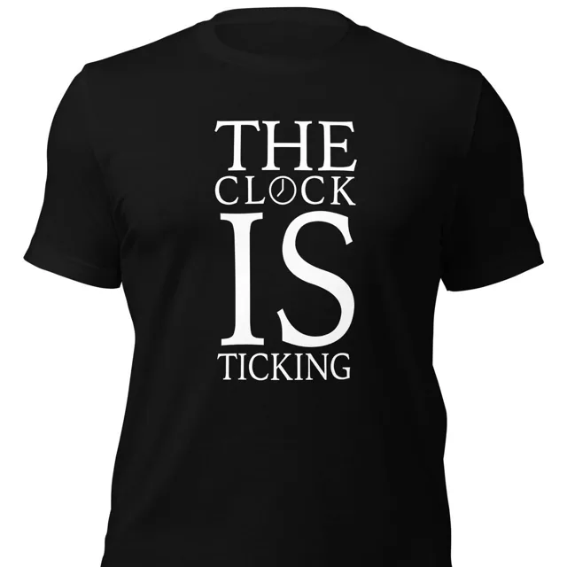 Clock Is Ticking t-shirt, black, front