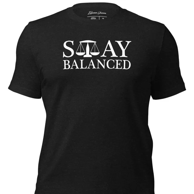 Stay Balanced t-shirt, black, front