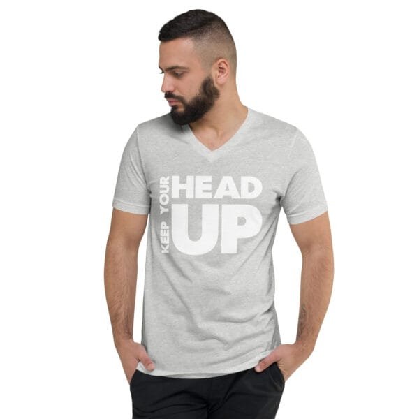 Keep Your Head Up - Unisex Short Sleeve V-Neck T-Shirt - Image 5