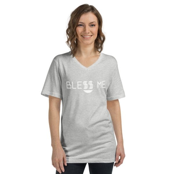 Bless Me - Unisex Short Sleeve V-Neck T-Shirt - Image 5